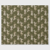 Leopard parade op Mossy Green Cadeaupapier (Vlak)
