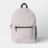 Leopard Pastel Pink Grey Yellow Bedrukte Rugzak (Voorkant)