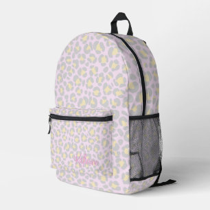Leopard Pastel Pink Grey Yellow Bedrukte Rugzak