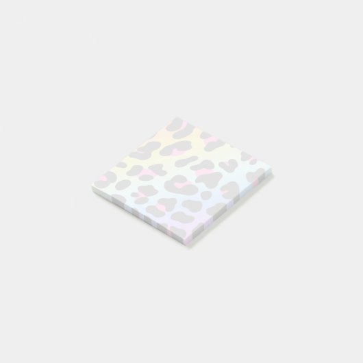 Leopard Pastel Rainbow Gradient Waterverf minimaal Post-it® Notes (Schuin)