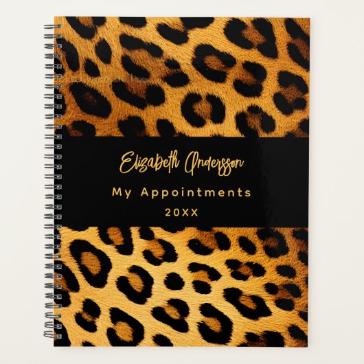 Leopard patroon bruin zwart 2026 planner (Voorkant)