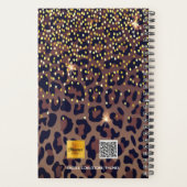 Leopard-patroon bruine brons 2023 planner (Achterkant)