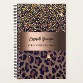 Leopard-patroon bruine brons 2023 planner (Voorkant)