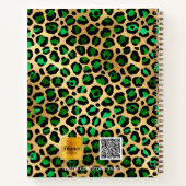 Leopard-patroon emerald green gold name notitieboek (Achterkant)