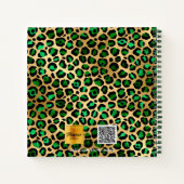 Leopard-patroon emerald green gold name notitieboek (Achterkant)
