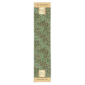 Leopard-patroon emeron groene goudbusiness logo korte tafelloper (Voorkant)