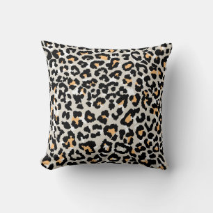leopard-patroon gekleurd wild naadloos kussen