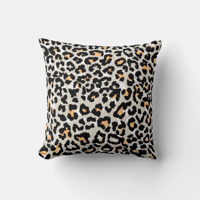 leopard-patroon gekleurd wild naadloos kussen (Voorkant)