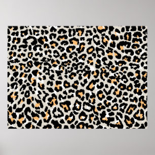 leopard-patroon gekleurd wild naadloos poster