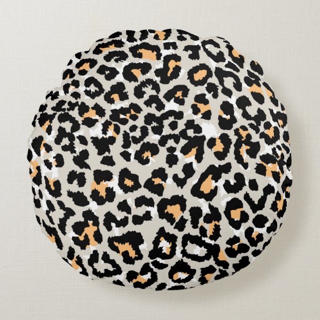 leopard-patroon gekleurd wild naadloos rond kussen (Voorkant)