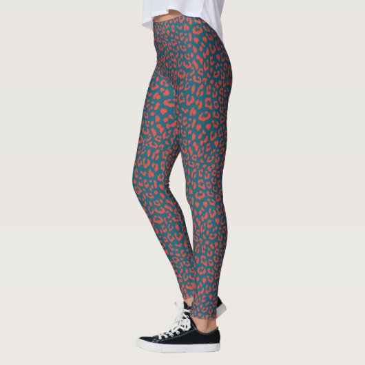 Leopard Patroon Leggings - Rood en Blauw (Links)