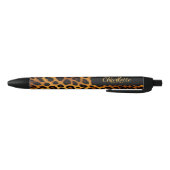 Leopard patroon monogram handtekening naam zwarte inkt pen (Bodem)