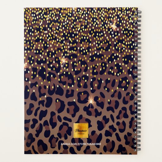 Leopard patroon motivatie bruin zwart 2025 planner (Achterkant)