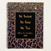 Leopard patroon motivatie bruin zwart 2025 planner (Voorkant)