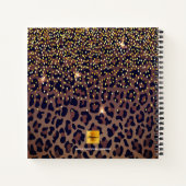 Leopard-patroon motivatie zwart notitieboek (Achterkant)