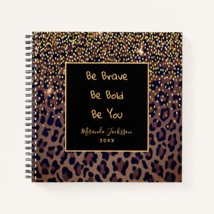 Leopard-patroon motivatie zwart notitieboek