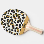 Leopard patroon op witte achtergrond tafeltennisbatje (Zijkant)