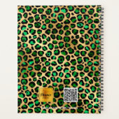 Leopard patroon smaragdgroen goud 2026 planner (Achterkant)