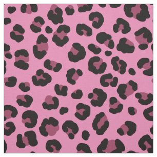 Leopard patroon zwart en roze stof