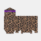 Leopard Patt Paarse Streep Sweet 16 gepersonalisee Bedankdoosjes (Uitgevouwen)