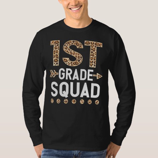 Leopard Pattern 1st Grade Squad Meisje Jongen Kind T-shirt (Voorkant)