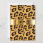 Leopard Pattern 50th Birthday Party Invitation Kaart (Voorkant)