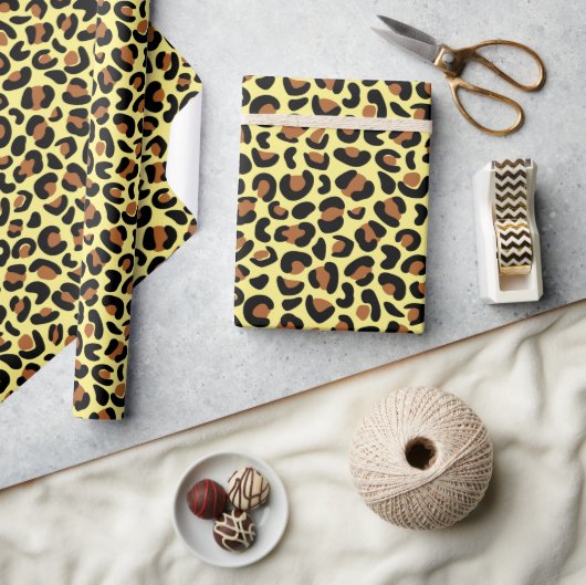 Leopard Pattern Afstuderen Gifts geel Naadloos Cadeaupapier (Crafts)
