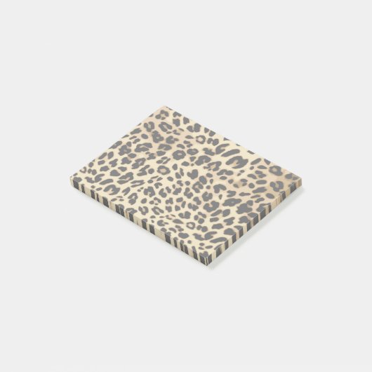 Leopard Pattern Animal Print Black/Gold Post-it® Notes (Schuin)