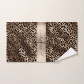 Leopard Pattern Black Bronze Monogram Bad Handdoek (Handdoek)