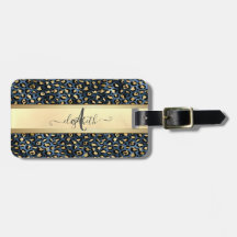 Leopard Pattern Black Bronze Monogram