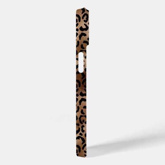 Leopard Pattern Black Bronze Monogram Case-Mate iPhone Case (Achterkant / Rechts)