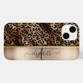 Leopard Pattern Black Bronze Monogram Case-Mate iPhone Case (Achterkant (horizontaal))