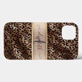 Leopard Pattern Black Bronze Monogram Case-Mate iPhone Case (Achterkant (horizontaal))