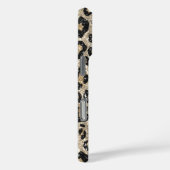 Leopard Pattern Black Bronze Monogram Case-Mate iPhone Case (Achterkant / Rechts)