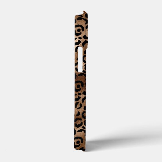 Leopard Pattern Black Bronze Monogram Case-Mate iPhone Case (Achterkant / Rechts)