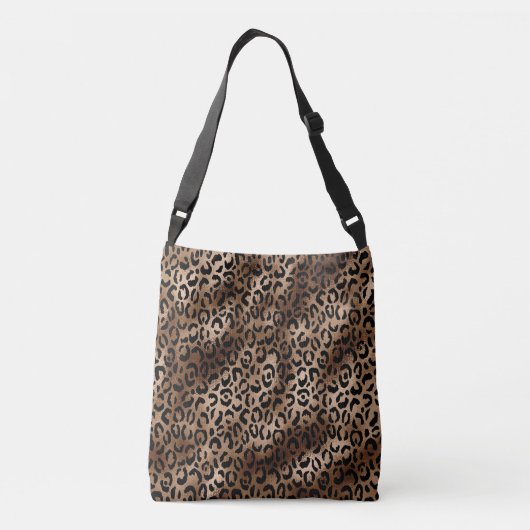 Leopard Pattern Black Bronze Monogram Crossbody Tas (Achterkant)