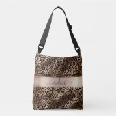 Leopard Pattern Black Bronze Monogram Crossbody Tas (Voorkant)