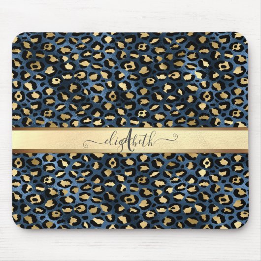 Leopard Pattern Black Bronze Monogram Muismat (Voorkant)