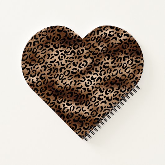 Leopard Pattern Black Bronze Monogram Notitieboek (Achterkant)