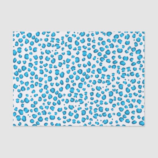 Leopard Pattern Blue Gift Tissuepapier (Voorkant)