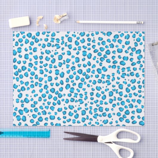 Leopard Pattern Blue Gift Tissuepapier (Craft)