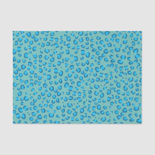Leopard Pattern Blue Gift Tissuepapier (Voorkant)