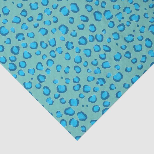 Leopard Pattern Blue Gift Tissuepapier (Detail)