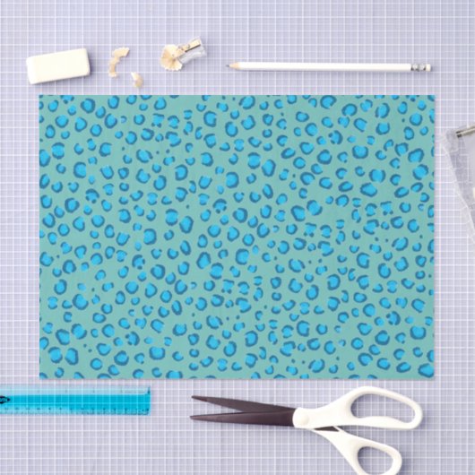 Leopard Pattern Blue Gift Tissuepapier (Craft)