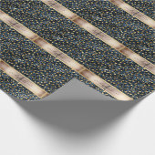 Leopard Pattern Blue Gold Monogram Cadeaupapier (Hoek)