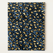 Leopard Pattern Blue Gold Monogram Planner (Achterkant)