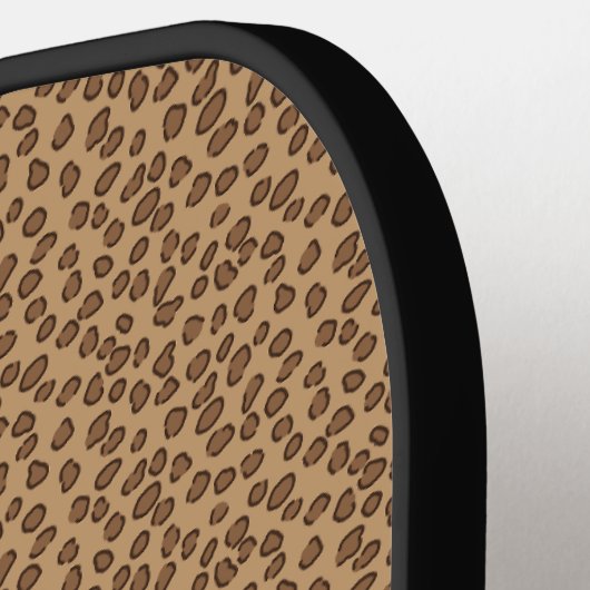 Leopard Pattern Brown Pickleball Paddle (Links Detail)
