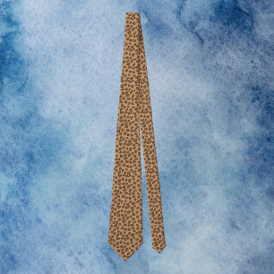 Leopard Pattern Brown Stropdas