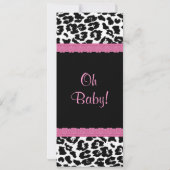Leopard Pattern Girl Baby shower V12 Kaart (Achterkant)