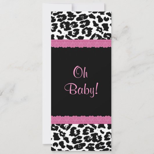 Leopard Pattern Girl Baby shower V12 Kaart (Achterkant)